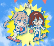 Murasame & Shiratsuyu - Ichiban Kuji Premium Kan Colle Manatsu no Kan Musume Darake no Suiei Taikai! - Kyun-Chara Illustrations - Rubber Strap - Kantai Collection Kan Colle (Banpresto)