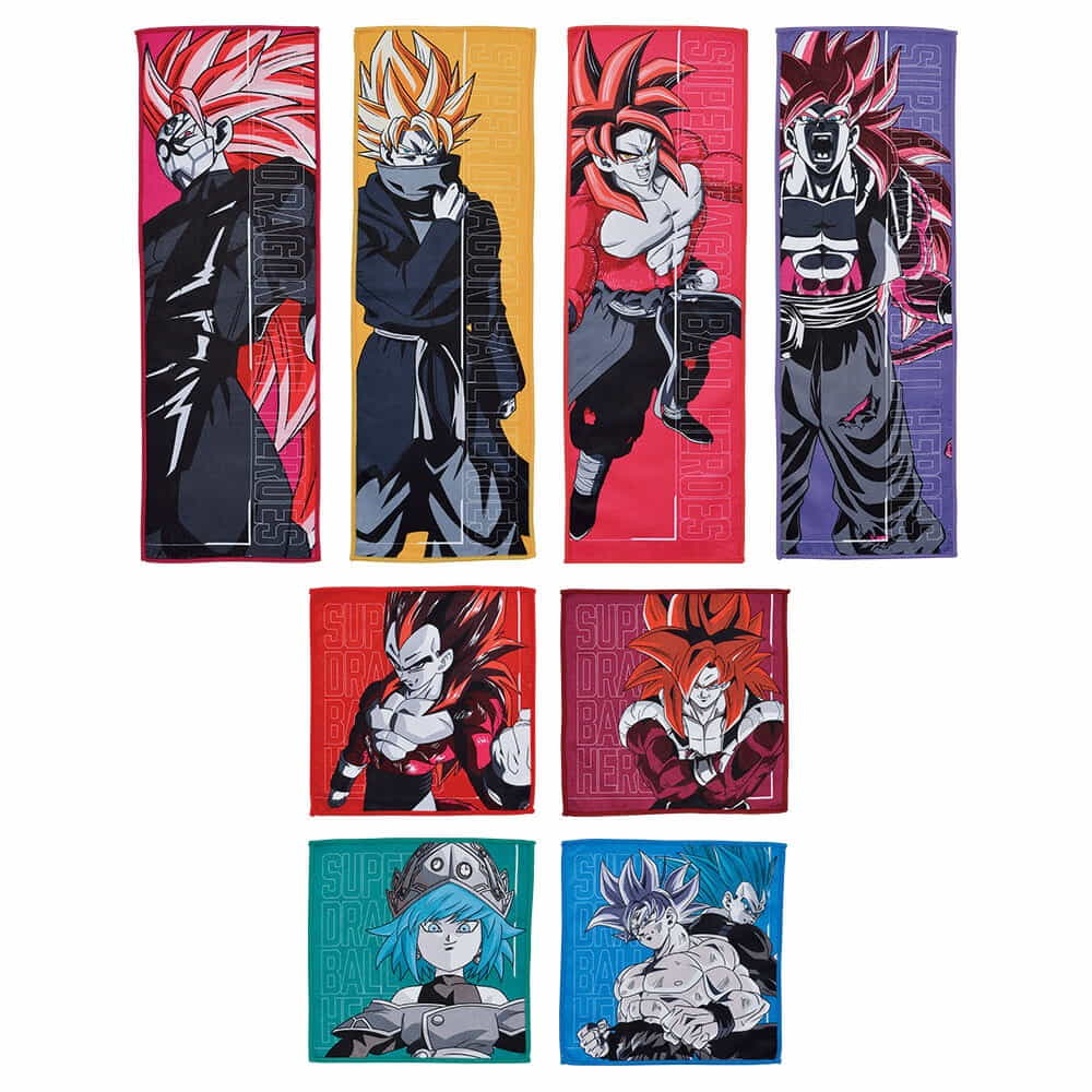 Towel Super Ichiban Kuji Heroes 4th Mission (H Prize) - Set x8 - Dragon Ball Heroes (Bandai Spirits)